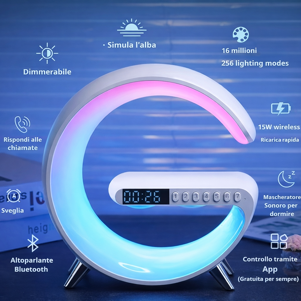 Techplay Lampada con ricarica per telefono