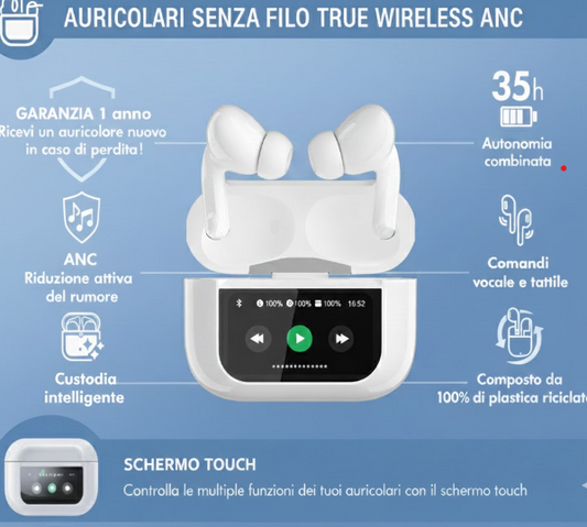 Auricolari Wireless Techplay con Schermo Touch